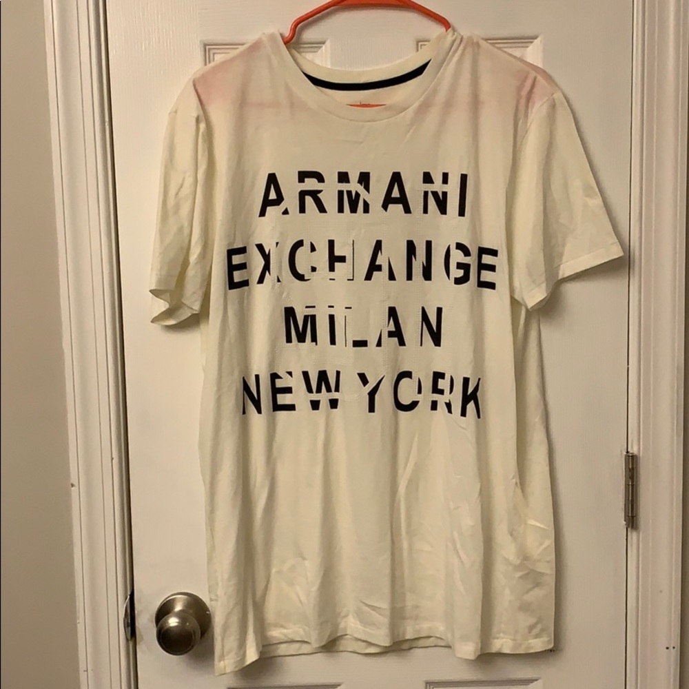 Beige short sleeve Armani exchange t shirt